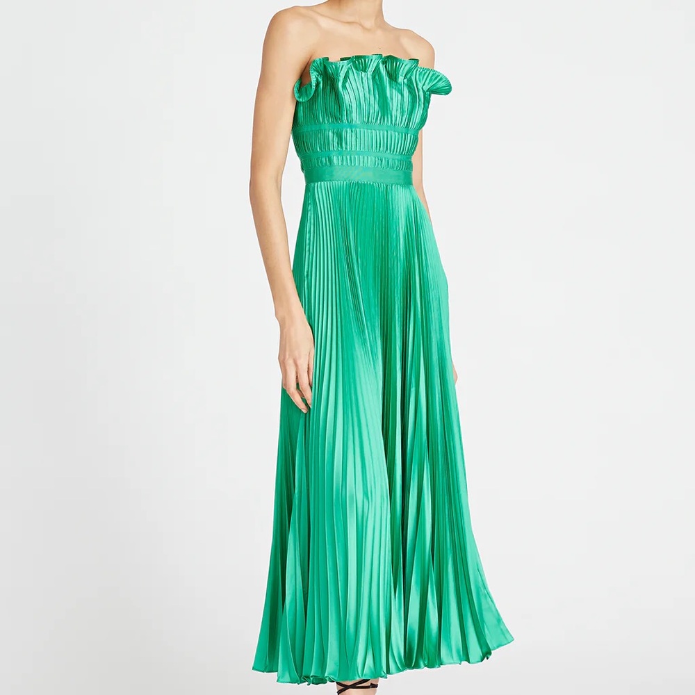 AMUR Green Giada Pleated Dress - Picture 5 of 5